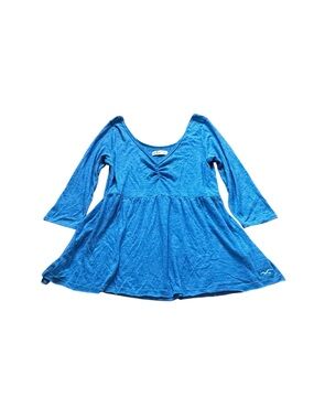 Vintage Hollister Babydoll Top Blue Y2K Preppy Casual Deadstock NWT